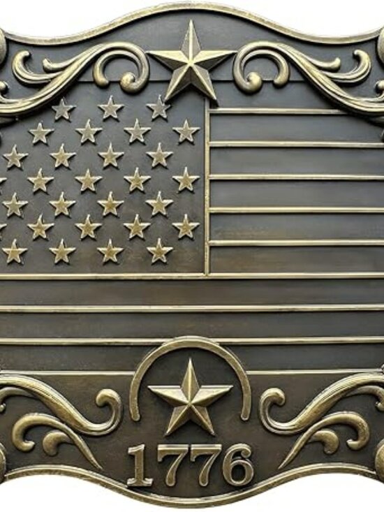 NEW American Flag & Stars Cowboy Belt Buckle Americana Men or Women